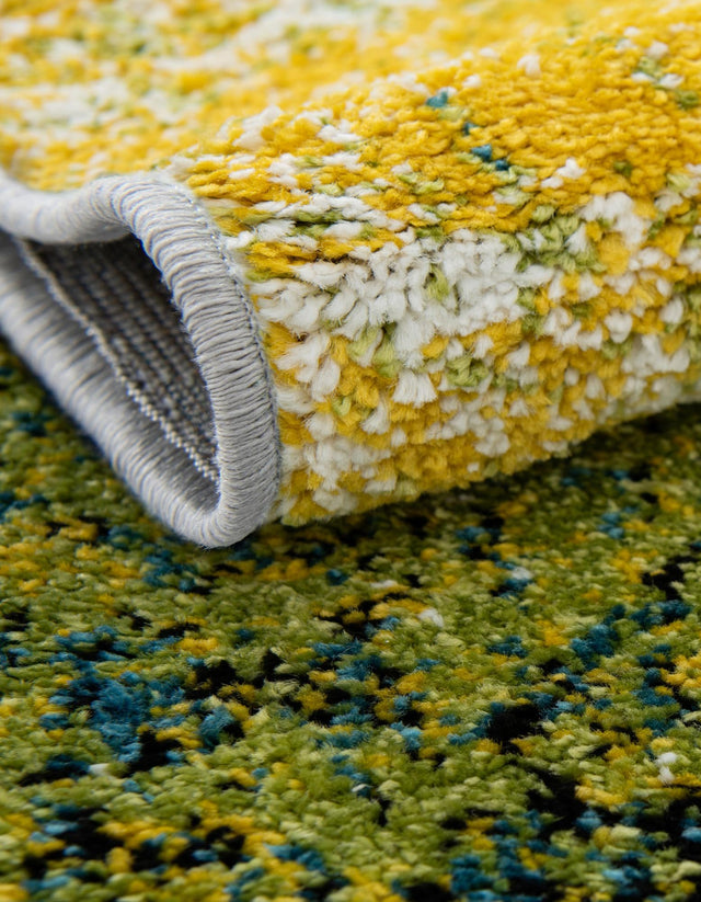 Light Green 6' 1 x 6' 1 Lyon Round Area Rug Vivid Colorful Abstract Modern 100% Polypropylene Carpet for Living Room, Dining, Office for Sale at Rug Engine