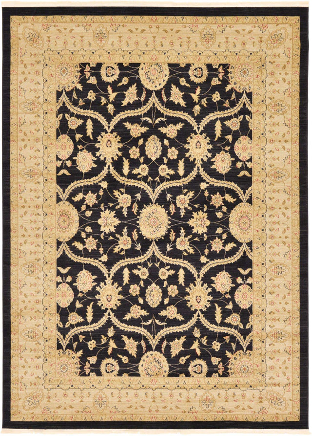 Black 8' x 11' Edinburgh Rectangle Area Rug 100% Polypropylene Easy Clean With Cotton Backing Traditional Classic Design Carpet for Living, Dining Room, Office for Sale at Rug Engine