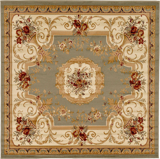 Green 7' 10 x 7' 10 Versailles Square Area Rug