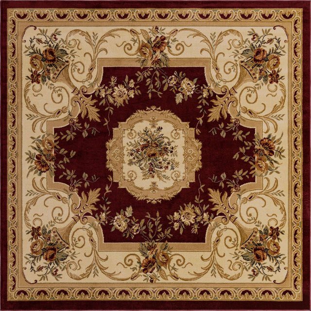 Red 7' 10 x 7' 10 Versailles Square Area Rug