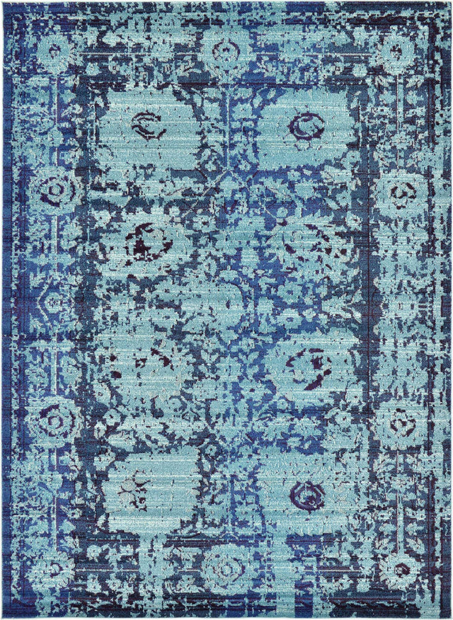 Blue 8' x 11' Medici Rectangle Area Rug 100% Polypropylene Traditional Vintage Classic Carpet for Home Interior Design Decor for Sale at Rug Engine