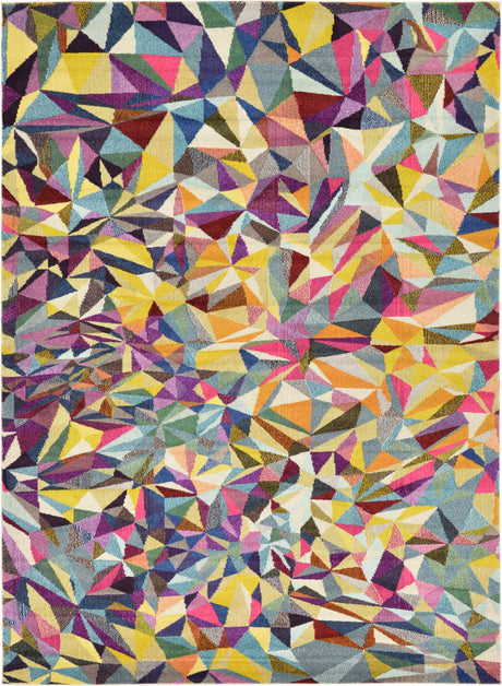 Multicolor 8' x 11' Estrella Rectangle Area Rug 100% Polypropylene Non-Shedding Stain Resistant Carpet Colorful Modern Abstract Design Easy Clean for Home Decor for Sale at Rug Engine