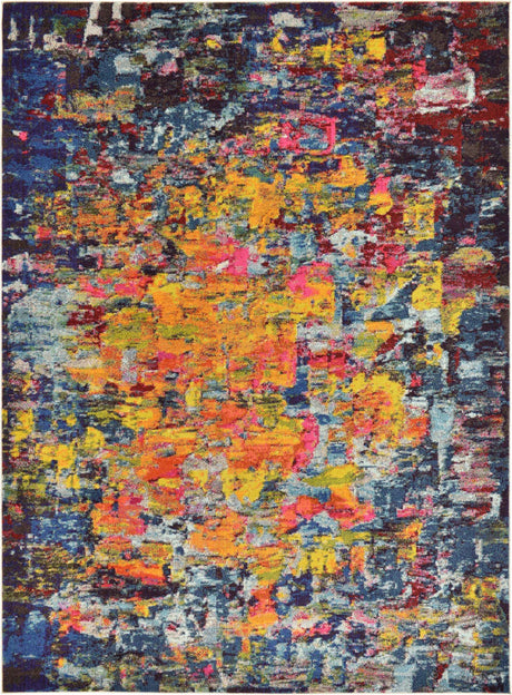 Multicolor 8' x 11' Estrella Rectangle Area Rug 100% Polypropylene Non-Shedding Stain Resistant Carpet Colorful Modern Abstract Design Easy Clean for Home Decor for Sale at Rug Engine