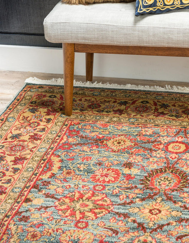 Blue 3' 1 x 5' 3 Edinburgh Rectangle Area Rug 100% Polypropylene Easy Clean With Cotton Backing Traditional Classic Design Carpet for Living, Dining Room, Office for Sale at Rug Engine