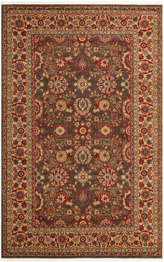 Light Brown 5' 1 x 8' Edinburgh Rectangle Area Rug 100% Polypropylene Easy Clean With Cotton Backing Traditional Classic Design Carpet for Living, Dining Room, Office for Sale at Rug Engine