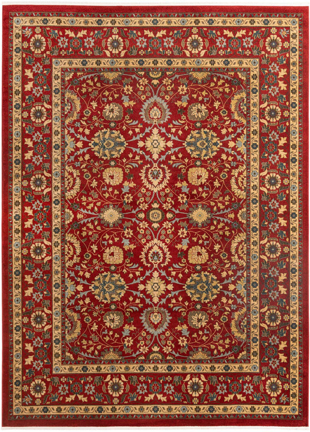 Red 9' x 12' Edinburgh Rectangle Area Rug 100% Polypropylene Easy Clean With Cotton Backing Traditional Classic Design Carpet for Living, Dining Room, Office for Sale at Rug Engine