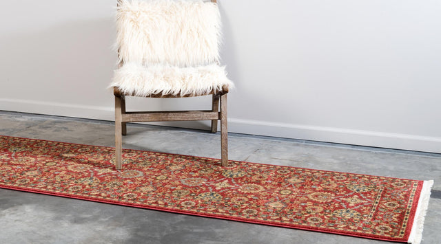 Red 2' 7 x 10' Edinburgh Runner Area Rug 100% Polypropylene Easy Clean With Cotton Backing Traditional Classic Design Carpet for Living, Dining Room, Office for Sale at Rug Engine