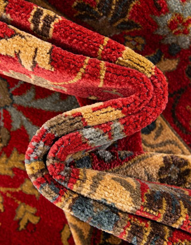 Red 2' 7 x 10' Edinburgh Runner Area Rug 100% Polypropylene Easy Clean With Cotton Backing Traditional Classic Design Carpet for Living, Dining Room, Office for Sale at Rug Engine