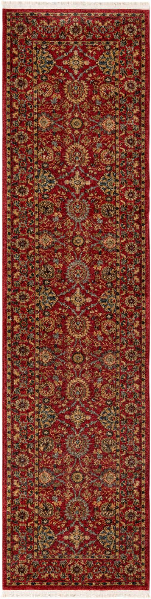 Red 2' 7 x 10' Edinburgh Runner Area Rug 100% Polypropylene Easy Clean With Cotton Backing Traditional Classic Design Carpet for Living, Dining Room, Office for Sale at Rug Engine