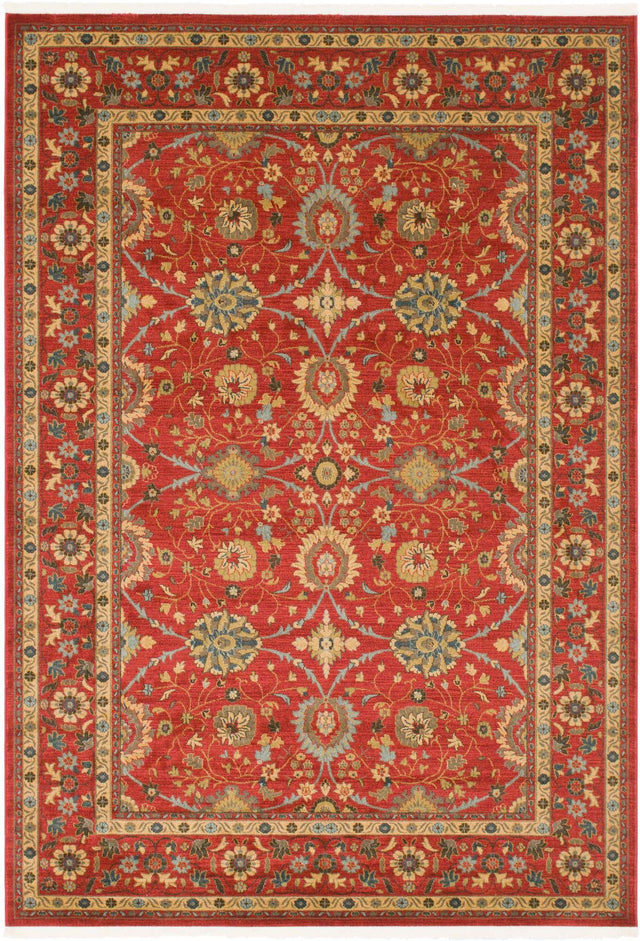 Red 8' x 11' Edinburgh Rectangle Area Rug 100% Polypropylene Easy Clean With Cotton Backing Traditional Classic Design Carpet for Living, Dining Room, Office for Sale at Rug Engine