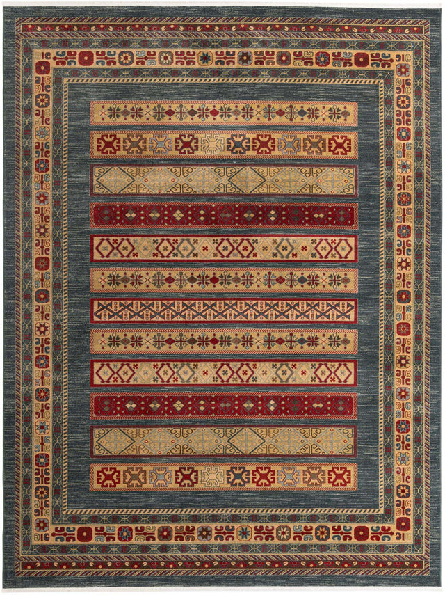 Blue 10' x 13' 1 Fars Rectangle Area Rug 100% Polypropylene Unique Traditional Carpet for Classical Living, Dining Room & Office Spaces for Sale at Rug Engine