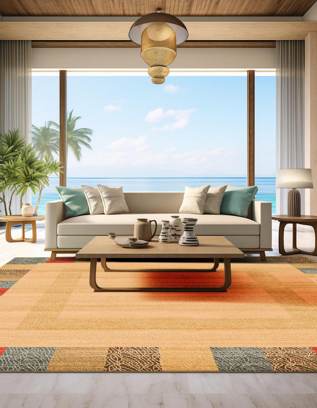 Beige 8' x 8' Fars Square Area Rug 100% Polypropylene Unique Traditional Carpet for Classical Living, Dining Room & Office Spaces for Sale at Rug Engine