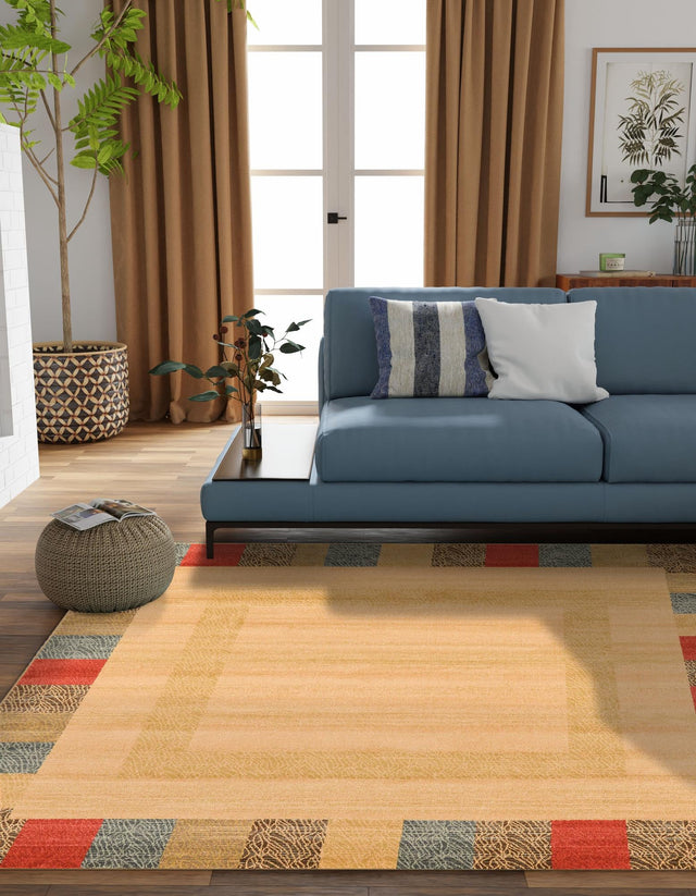 Beige 8' x 8' Fars Square Area Rug 100% Polypropylene Unique Traditional Carpet for Classical Living, Dining Room & Office Spaces for Sale at Rug Engine