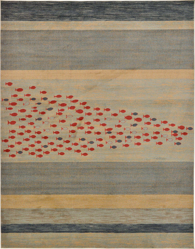 Blue 10' x 13' 1 Fars Rectangle Area Rug 100% Polypropylene Unique Traditional Carpet for Classical Living, Dining Room & Office Spaces for Sale at Rug Engine