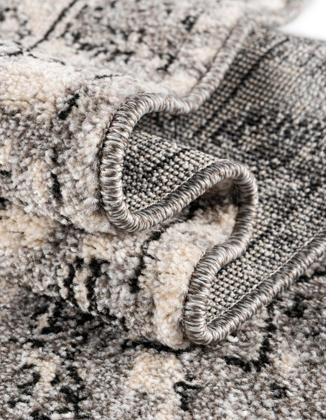 Gray 6' 1 x 6' 1 La Jolla Square Area Rug 100% Polypropylene Traditional Pattern Easy Clean Carpet for Living, Dining, Bedroom, Office for Sale at Rug Engine