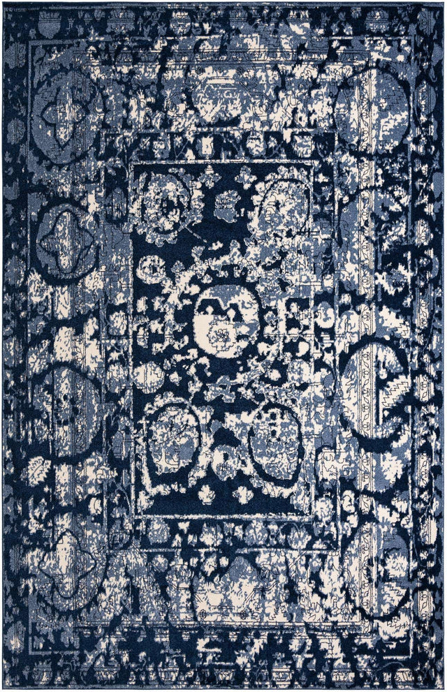 Blue 10' 6 x 16' 5 La Jolla Rectangle Area Rug 100% Polypropylene Traditional Pattern Easy Clean Carpet for Living, Dining, Bedroom, Office for Sale at Rug Engine