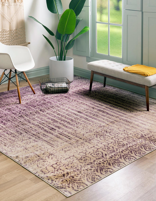 Purple 7' 10 x 7' 10 Del Mar Square Area Rug 100% Polypropylene Easy Clean Stain Resistant Vivid Modern Carpet Mat for Home Decor Interior Designing for Sale at Rug Engine