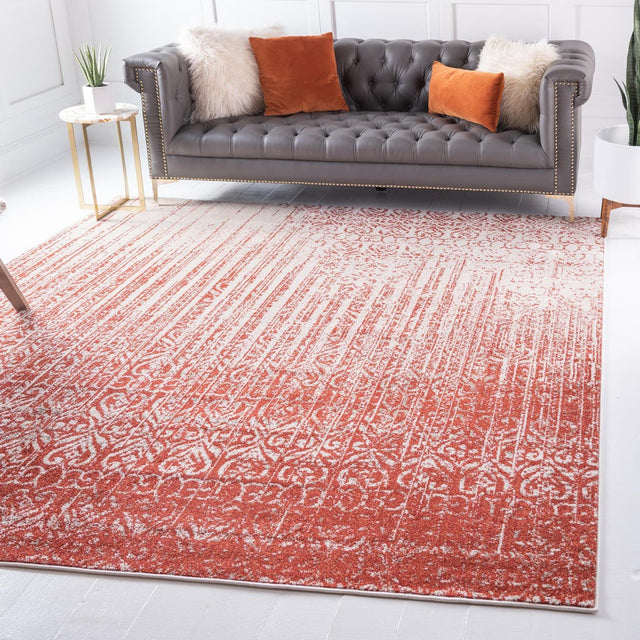 Red 7' 10 x 7' 10 Del Mar Square Area Rug 100% Polypropylene Easy Clean Stain Resistant Vivid Modern Carpet Mat for Home Decor Interior Designing for Sale at Rug Engine
