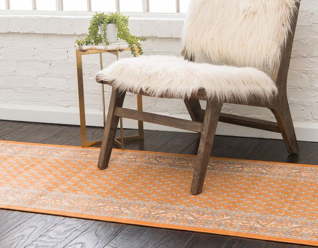 Orange 2' 9 x 9' 10 Williamsburg Runner Area Rug 100% Polypropylene With Cotton Backing Durable Easy Clean Stain Resistant Carpet for Sale at Rug Engine