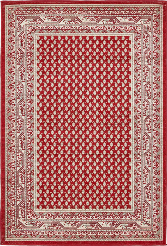 Red 4' 1 x 6' 1 Williamsburg Rectangle Area Rug 100% Polypropylene With Cotton Backing Durable Easy Clean Stain Resistant Carpet for Sale at Rug Engine