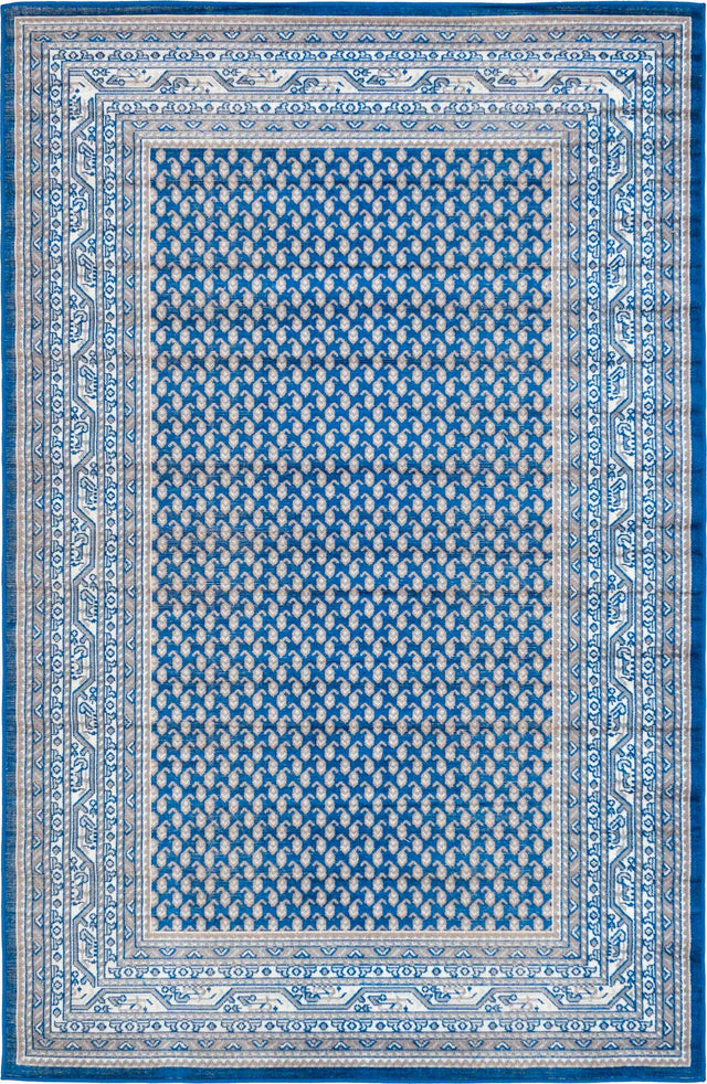 Blue 5' x 8' Williamsburg Rectangle Area Rug 100% Polypropylene With Cotton Backing Durable Easy Clean Stain Resistant Carpet for Sale at Rug Engine