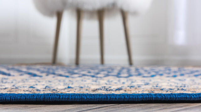 Blue 3' 7 x 3' 7 Williamsburg Round Area Rug 100% Polypropylene With Cotton Backing Durable Easy Clean Stain Resistant Carpet for Sale at Rug Engine