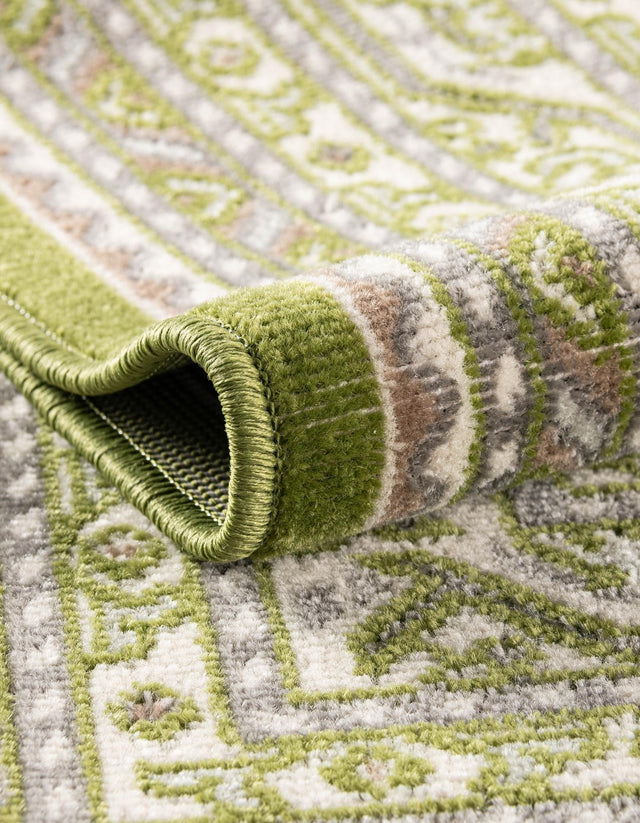 Green 5' 1 x 8' Williamsburg Rectangle Area Rug 100% Polypropylene With Cotton Backing Durable Easy Clean Stain Resistant Carpet for Sale at Rug Engine