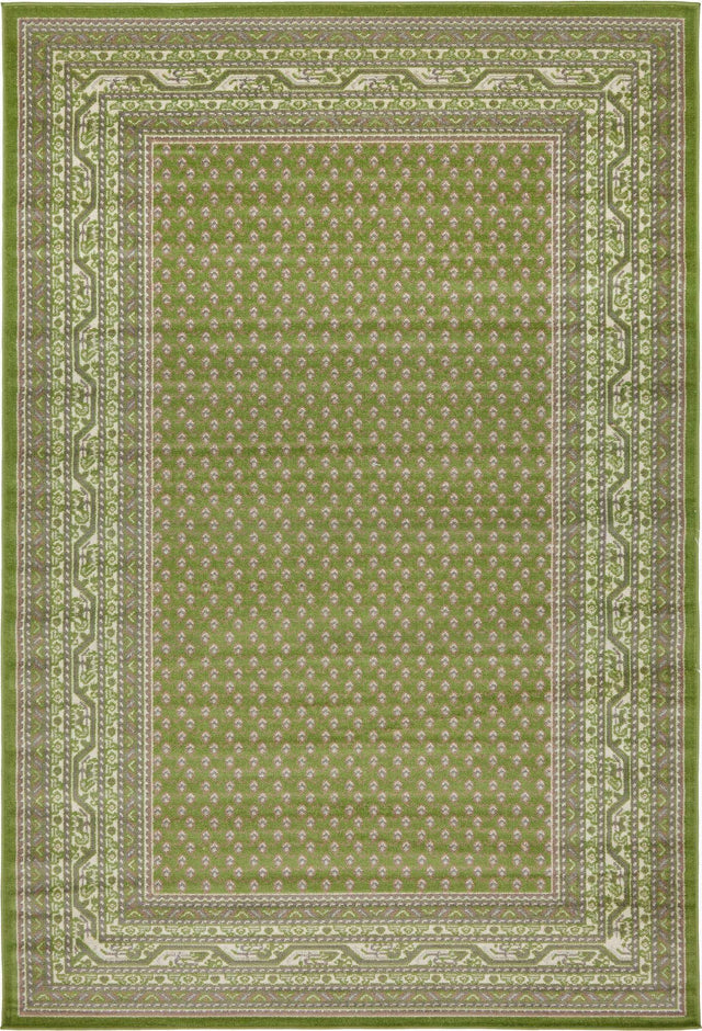 Green 6' 1 x 9' Williamsburg Rectangle Area Rug 100% Polypropylene With Cotton Backing Durable Easy Clean Stain Resistant Carpet for Sale at Rug Engine
