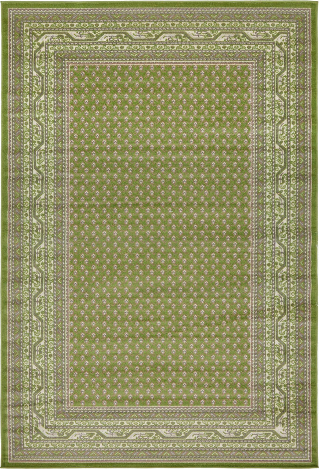 Green 4' x 6' Williamsburg Rectangle Area Rug 100% Polypropylene With Cotton Backing Durable Easy Clean Stain Resistant Carpet for Sale at Rug Engine