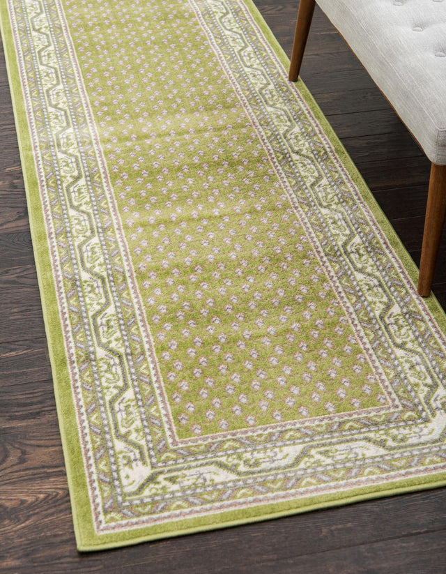 Green 2' 9 x 9' 10 Williamsburg Runner Area Rug 100% Polypropylene With Cotton Backing Durable Easy Clean Stain Resistant Carpet for Sale at Rug Engine