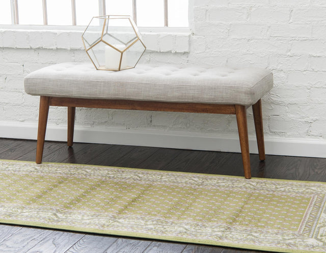 Green 2' 9 x 9' 10 Williamsburg Runner Area Rug 100% Polypropylene With Cotton Backing Durable Easy Clean Stain Resistant Carpet for Sale at Rug Engine