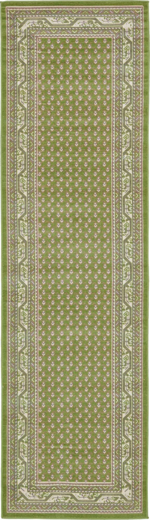 Green 2' 9 x 9' 10 Williamsburg Runner Area Rug 100% Polypropylene With Cotton Backing Durable Easy Clean Stain Resistant Carpet for Sale at Rug Engine