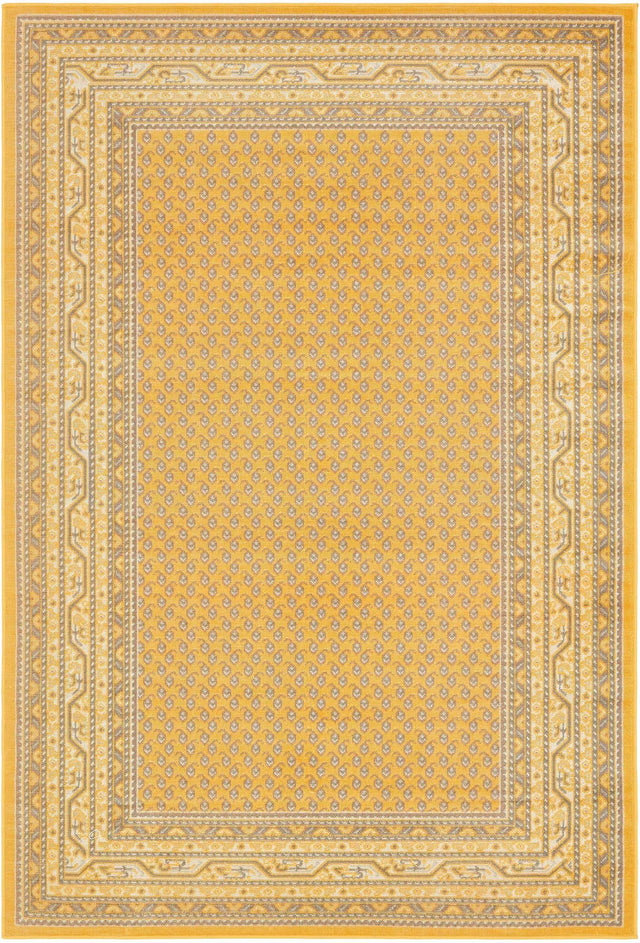 Yellow 6' 1 x 9' Williamsburg Rectangle Area Rug 100% Polypropylene With Cotton Backing Durable Easy Clean Stain Resistant Carpet for Sale at Rug Engine