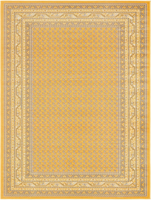 Yellow 9' x 12' Williamsburg Rectangle Area Rug 100% Polypropylene With Cotton Backing Durable Easy Clean Stain Resistant Carpet for Sale at Rug Engine