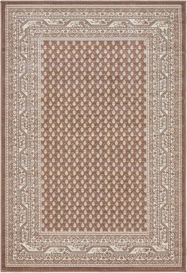 Brown 4' 1 x 6' 1 Williamsburg Rectangle Area Rug 100% Polypropylene With Cotton Backing Durable Easy Clean Stain Resistant Carpet for Sale at Rug Engine