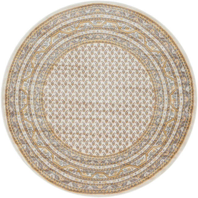 Beige 5' 1 x 5' 1 Williamsburg Round Area Rug 100% Polypropylene With Cotton Backing Durable Easy Clean Stain Resistant Carpet for Sale at Rug Engine