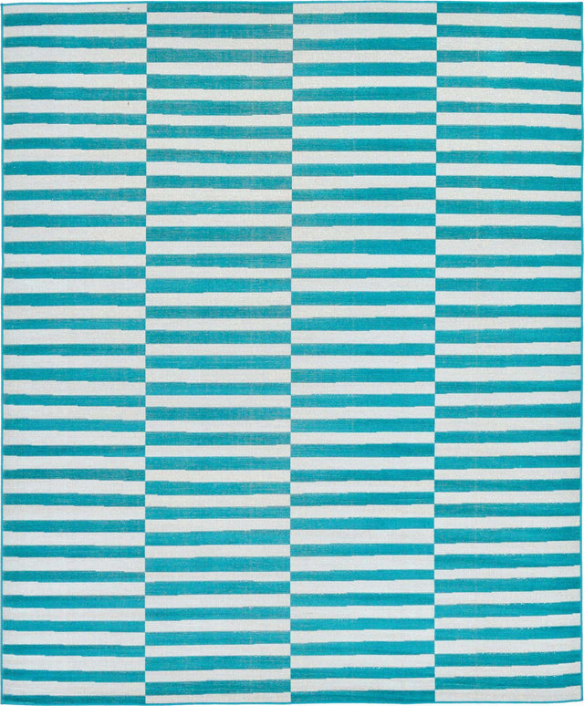 Turquoise 8' x 10' Williamsburg Rectangle Area Rug 100% Polypropylene With Cotton Backing Durable Easy Clean Stain Resistant Carpet for Sale at Rug Engine