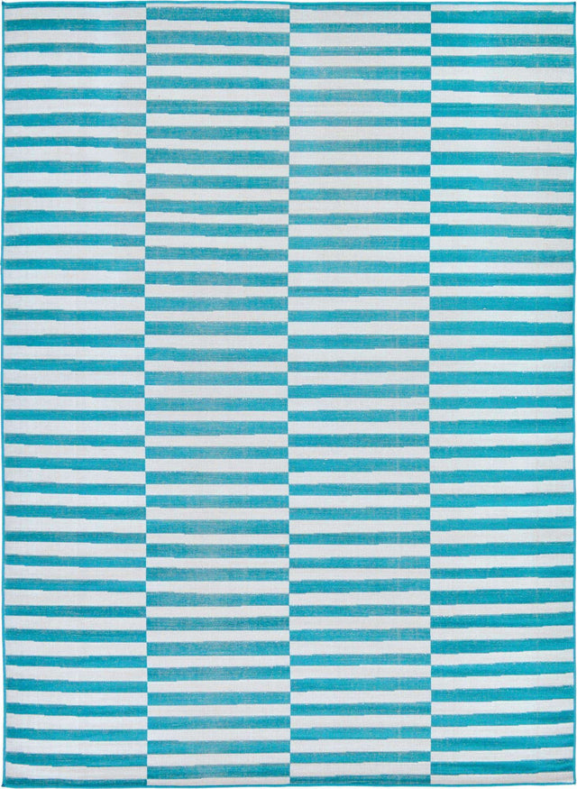 Turquoise 7' 1 x 10' Williamsburg Rectangle Area Rug 100% Polypropylene With Cotton Backing Durable Easy Clean Stain Resistant Carpet for Sale at Rug Engine