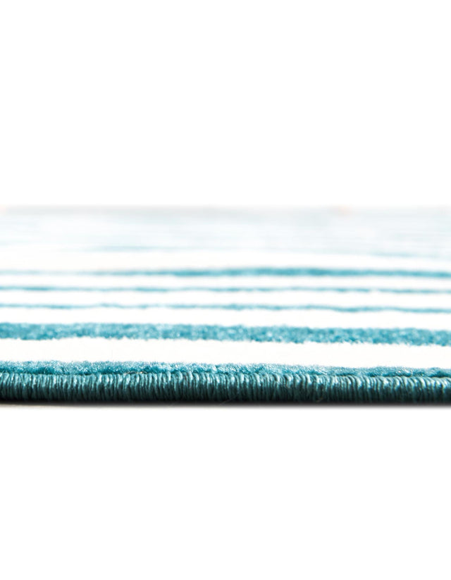 Turquoise 5' 3 x 5' 3 Williamsburg Round Area Rug 100% Polypropylene With Cotton Backing Durable Easy Clean Stain Resistant Carpet for Sale at Rug Engine