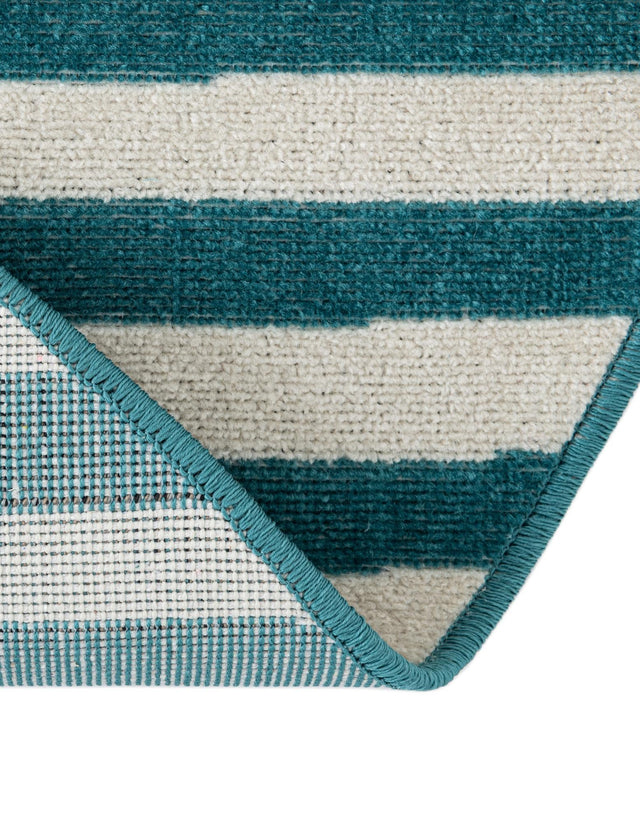 Turquoise 5' 3 x 5' 3 Williamsburg Round Area Rug 100% Polypropylene With Cotton Backing Durable Easy Clean Stain Resistant Carpet for Sale at Rug Engine