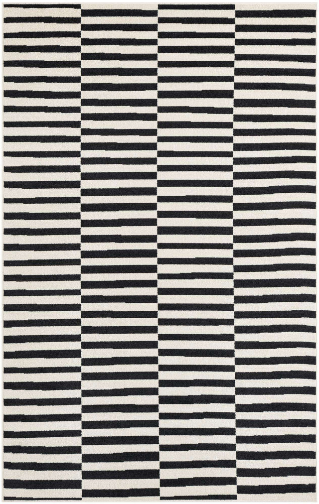 Black 5' 1 x 8' Williamsburg Rectangle Area Rug 100% Polypropylene With Cotton Backing Durable Easy Clean Stain Resistant Carpet for Sale at Rug Engine