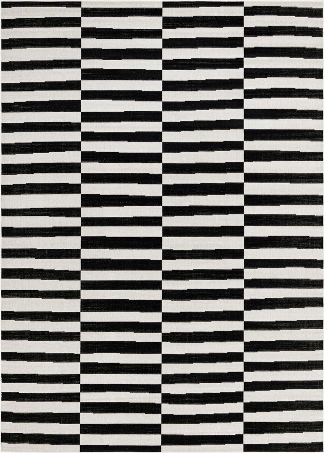 Black 7' 1 x 10' Williamsburg Rectangle Area Rug 100% Polypropylene With Cotton Backing Durable Easy Clean Stain Resistant Carpet for Sale at Rug Engine