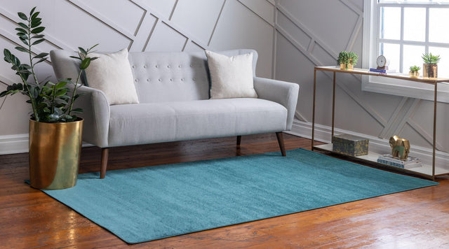 Turquoise 7' 1 x 10' Williamsburg Rectangle Area Rug 100% Polypropylene With Cotton Backing Durable Easy Clean Stain Resistant Carpet for Sale at Rug Engine
