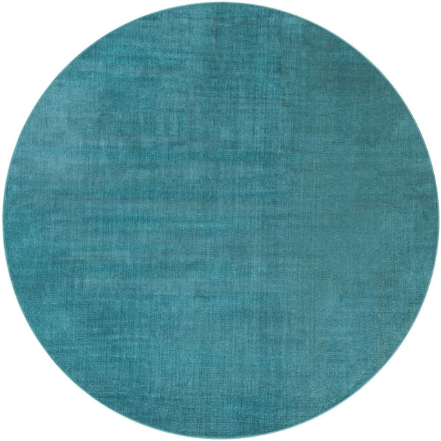 Turquoise 8' x 8' Williamsburg Round Area Rug 100% Polypropylene With Cotton Backing Durable Easy Clean Stain Resistant Carpet for Sale at Rug Engine