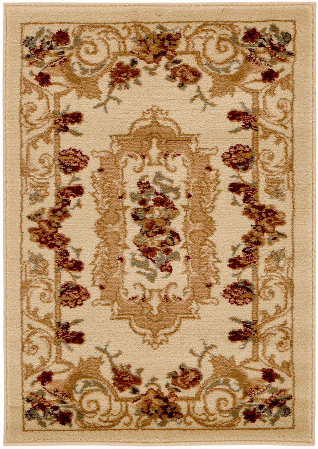 Cream 2' x 3' 1 Versailles Rectangle Area Rug