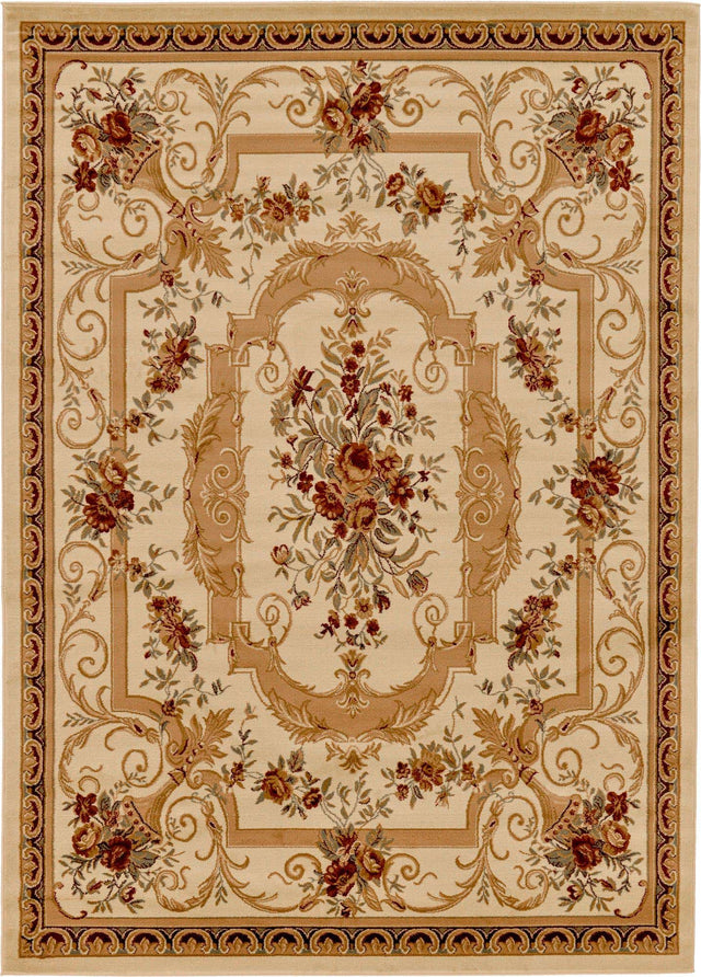 Cream 7' 10 x 11' Versailles Rectangle Area Rug