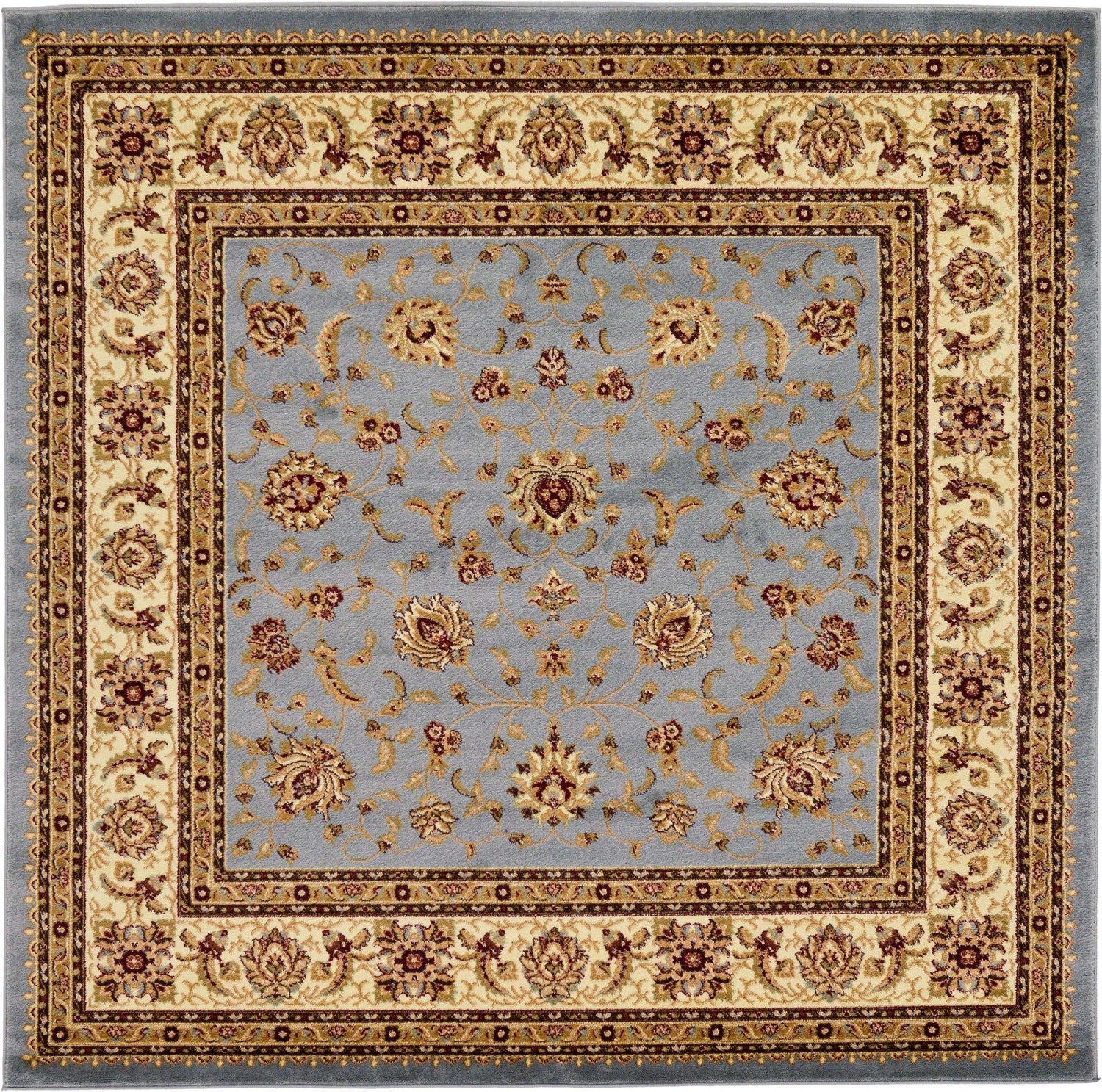 Light Blue 7' 10 x 7' 10 Voyage Square Area Rug