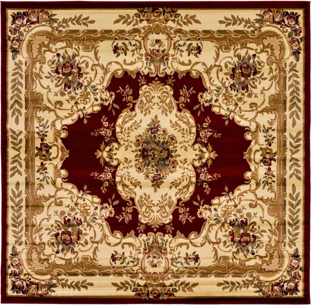 Red 7' 10 x 7' 10 Versailles Square Area Rug