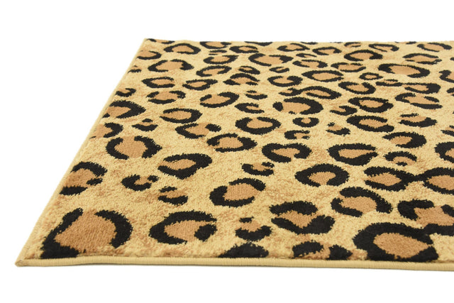 Light Brown 3' 1 x 5' 3 Wildlife Rectangle Area Rug Animal Print Safari Jungle Inspired Carpet for Unique Modern Interior Design for Sale at Rug Engine