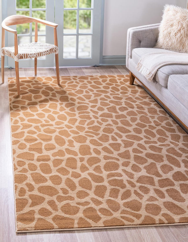 Yellow 3' 3 x 5' 3 Wildlife Rectangle Area Rug Animal Print Safari Jungle Inspired Carpet for Unique Modern Interior Design for Sale at Rug Engine